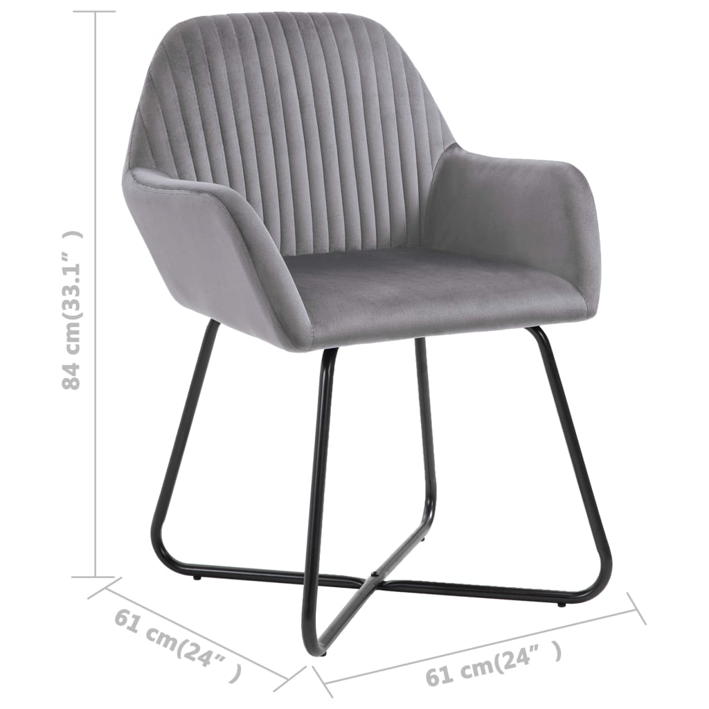Cadeiras de jantar 6 pcs veludo azul