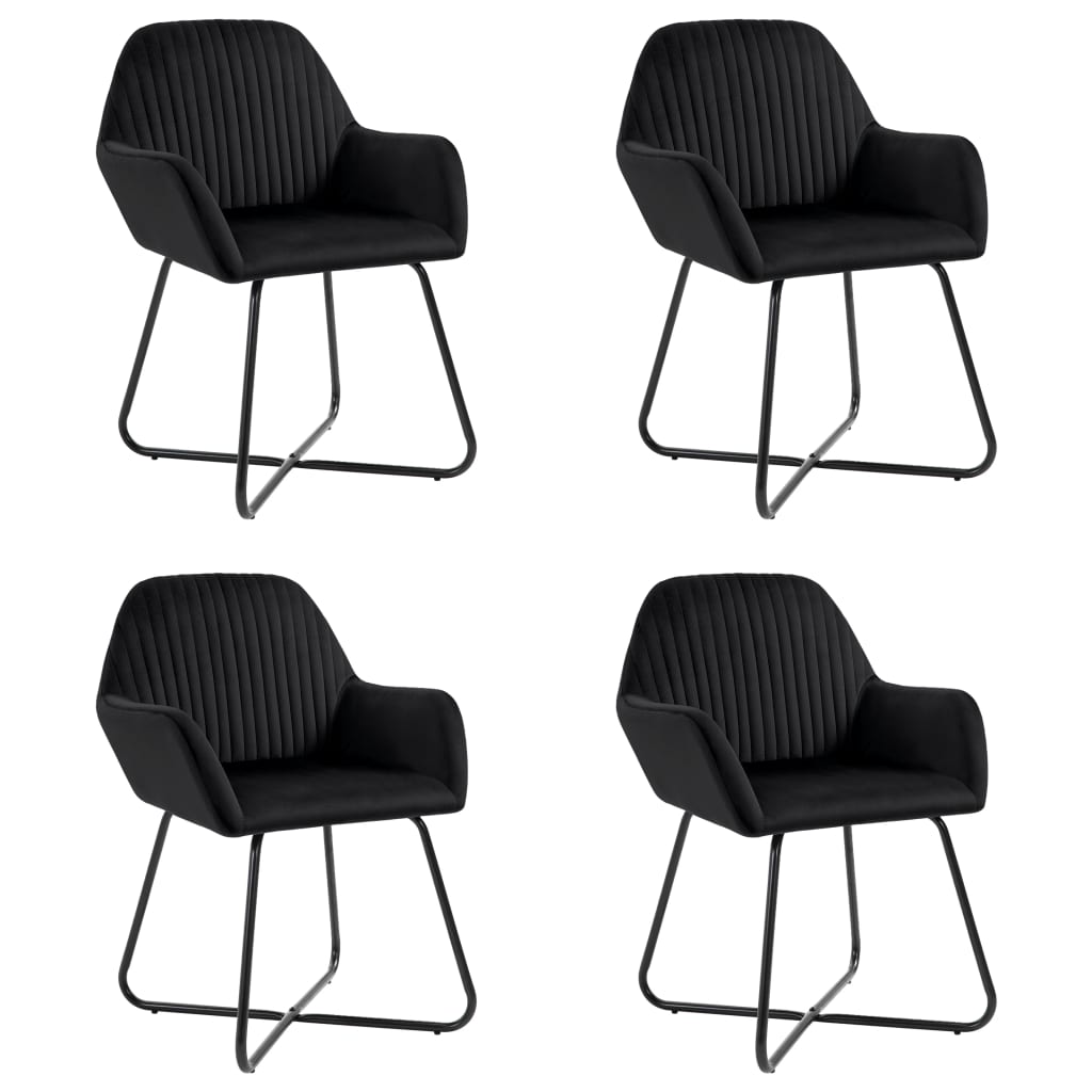 Cadeiras de jantar 4 pcs veludo azul