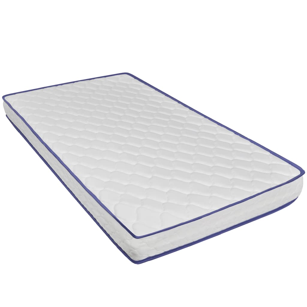 Cama + colchão espuma memória 140x200cm couro artificial branco