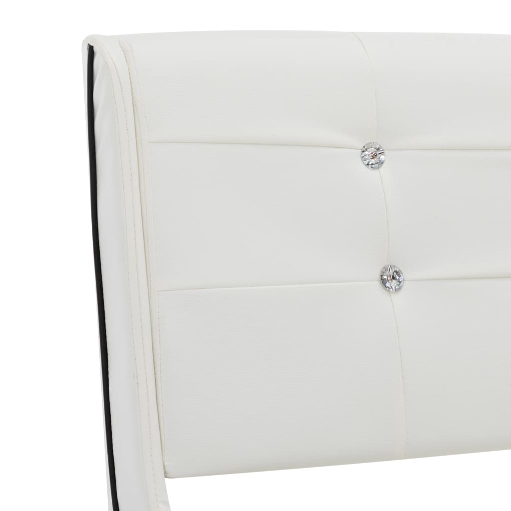 Cama com colchão 90x200 cm couro artificial branco