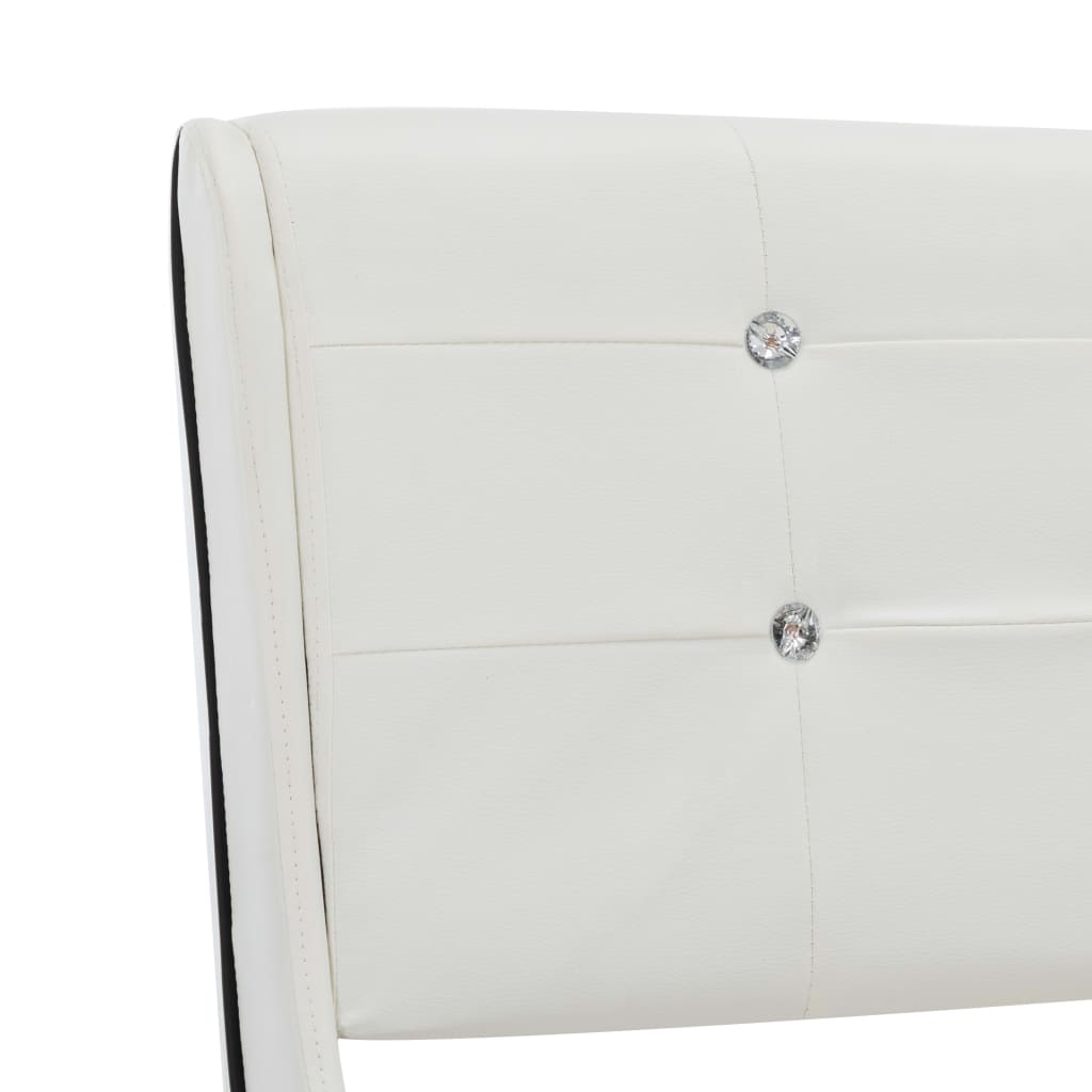 Cama com colchão 140x200cm couro artificial branco