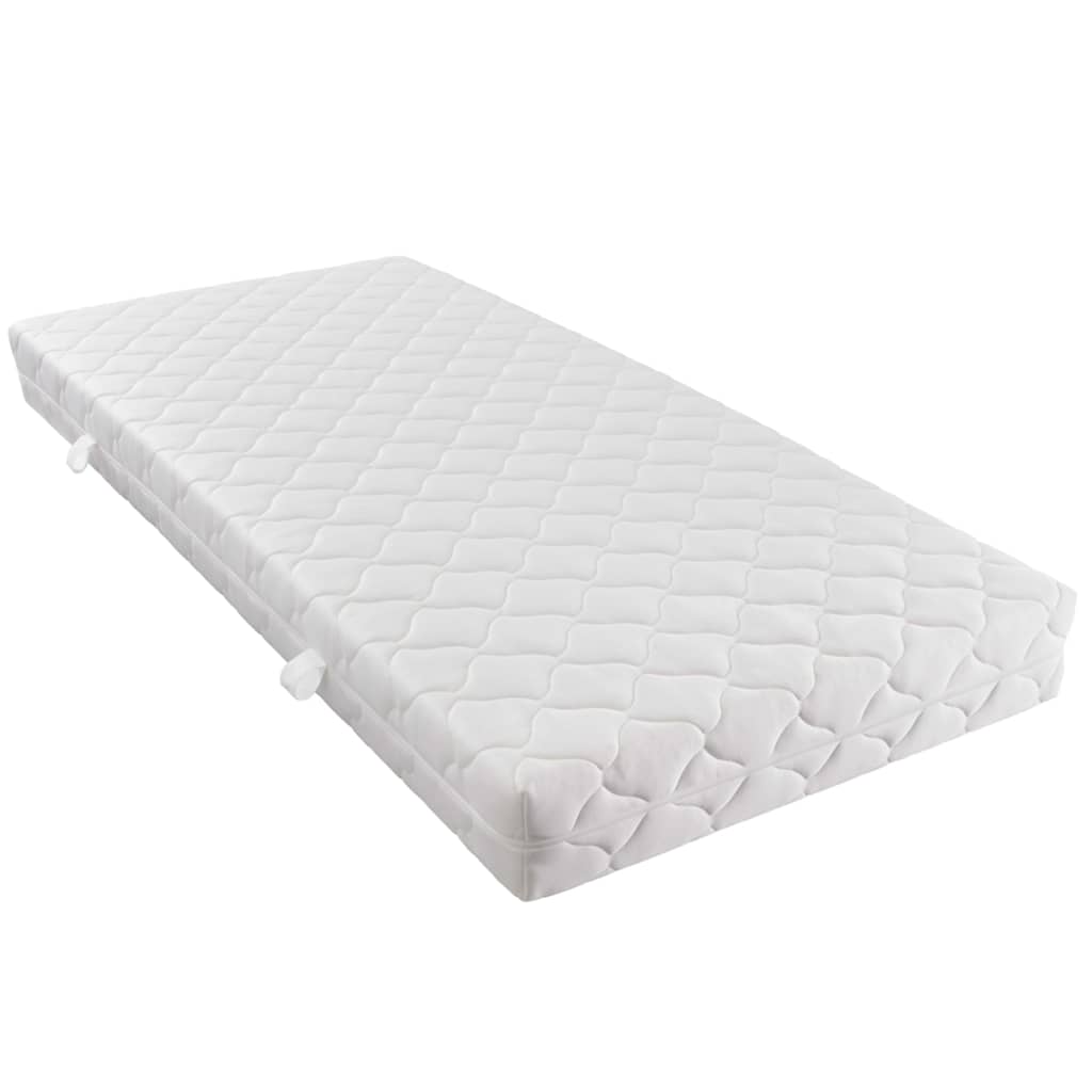 Cama com colchão 160x200 cm couro artificial branco