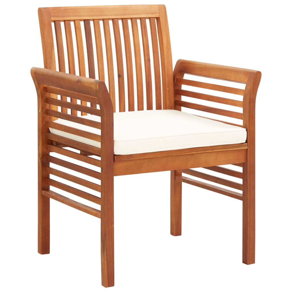Cadeiras de jantar jardim c/ almofadões 2 pcs madeira acácia