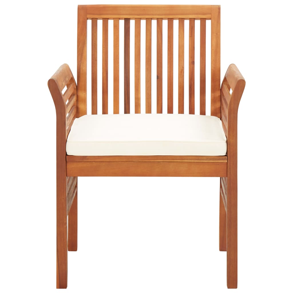 Cadeiras de jantar jardim c/ almofadões 2 pcs madeira acácia