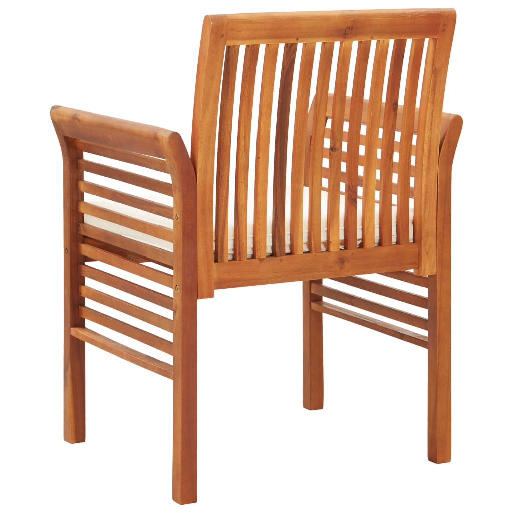 Cadeiras de jantar jardim c/ almofadões 2 pcs madeira acácia