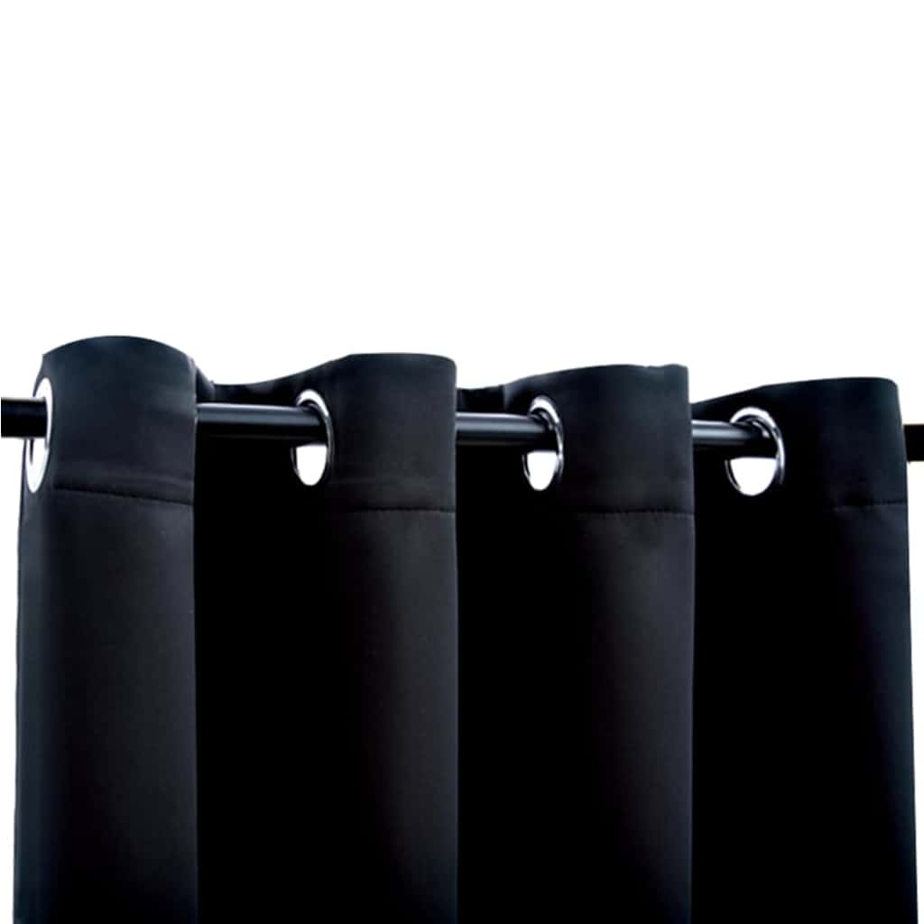 Cortinas blackout c/ argolas em metal 2 pcs 140x225cm antracite