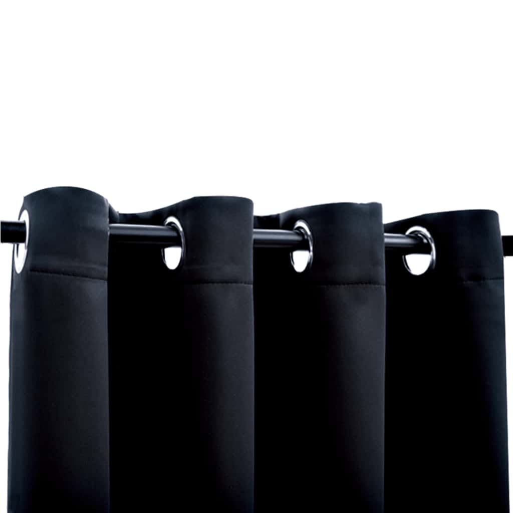 Cortinas blackout c/ argolas em metal 2 pcs 140x225cm antracite