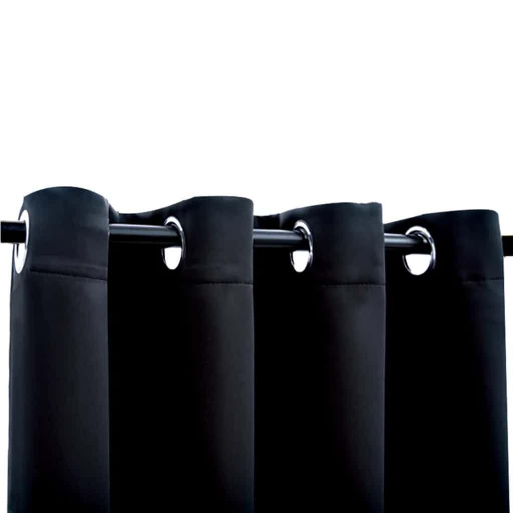 Cortinas blackout c/ argolas em metal 2 pcs 140x225cm antracite