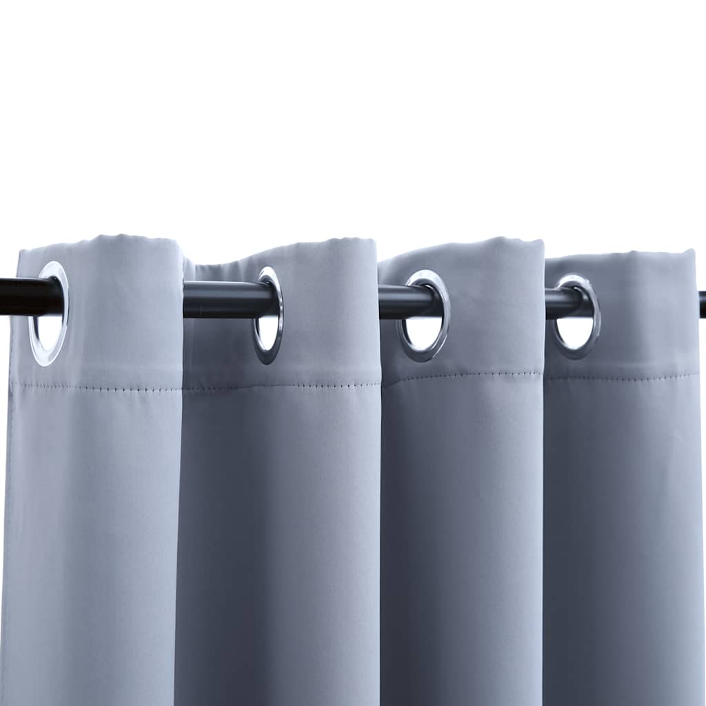 Cortinas blackout c/ argolas em metal 2 pcs 140x225cm antracite