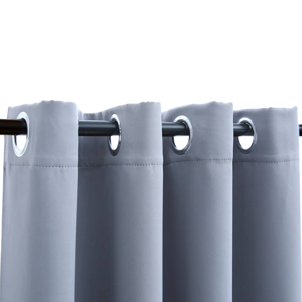 Cortinas blackout c/ argolas em metal 2 pcs 140x225cm antracite
