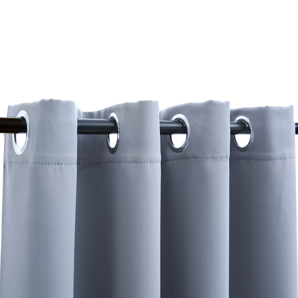 Cortinas blackout c/ argolas em metal 2 pcs 140x225cm antracite