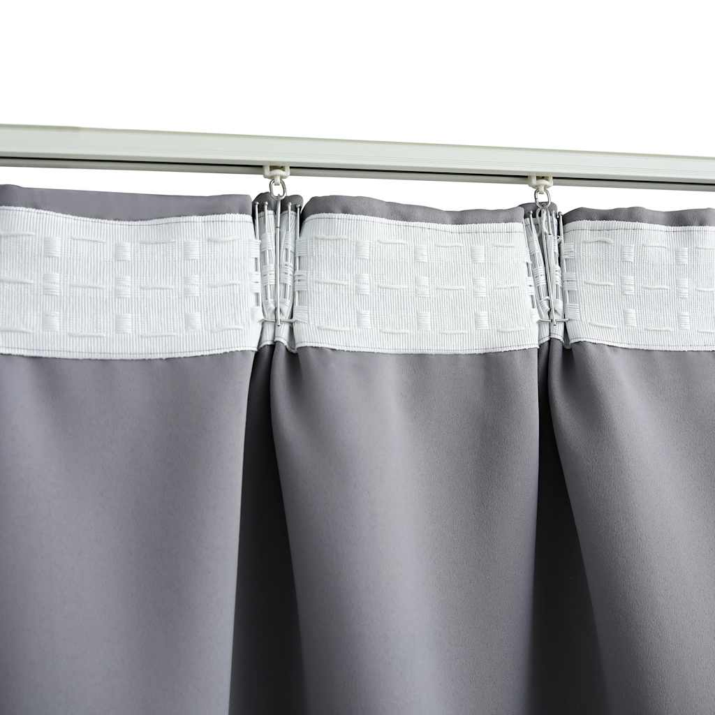 Cortinas blackout com ganchos 2 pcs 140x245 cm antracite