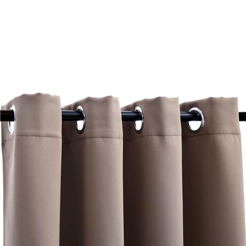 Cortinas blackout c/ argolas em metal 2 pcs 140x225cm antracite