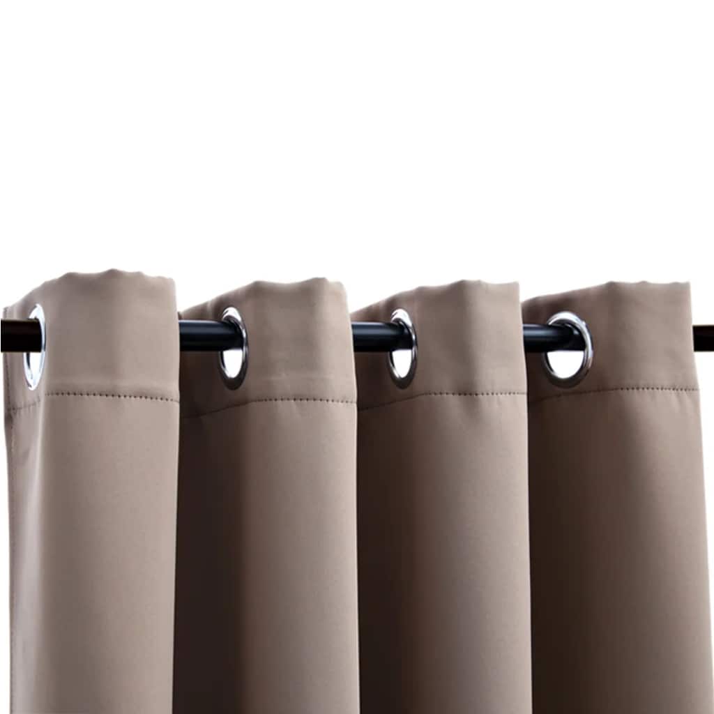 Cortinas blackout c/ argolas em metal 2 pcs 140x225cm antracite
