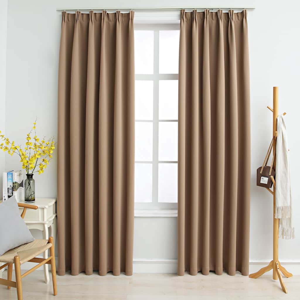 Cortinas blackout com ganchos 2 pcs 140x245 cm antracite