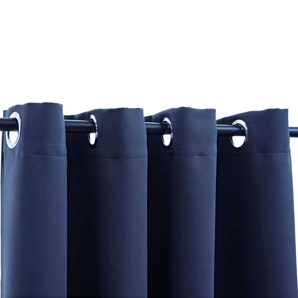 Cortinas blackout c/ argolas em metal 2 pcs 140x225cm antracite
