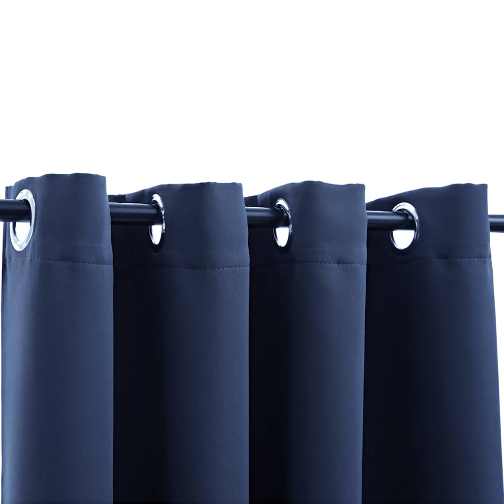 Cortinas blackout c/ argolas em metal 2 pcs 140x225cm antracite