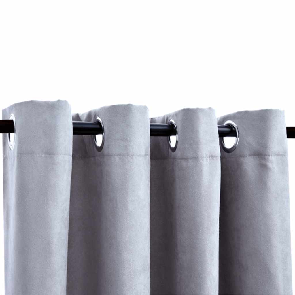Cortinas blackout c/ argolas em metal 2 pcs 140x245cm antracite