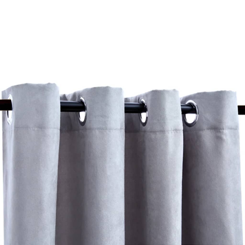 Cortinas blackout c/ argolas em metal 2 pcs 140x245cm antracite