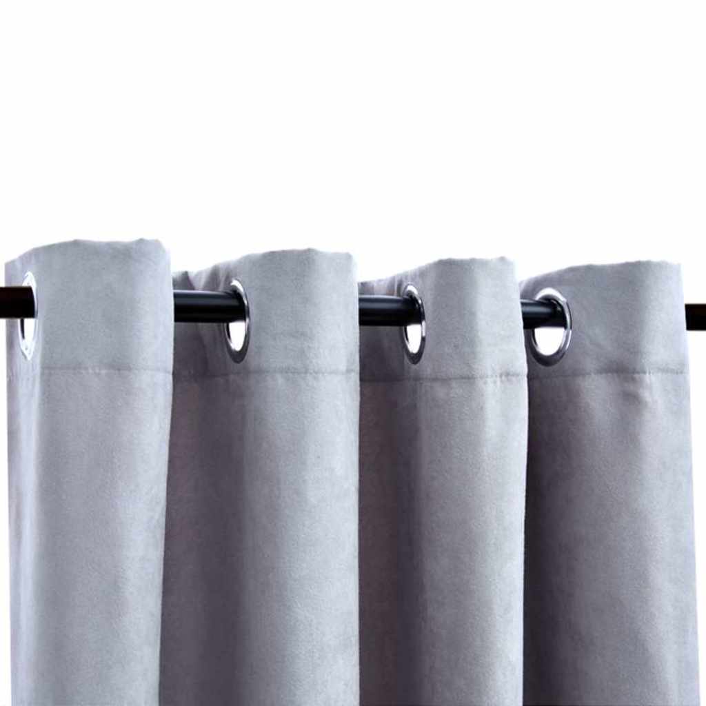 Cortinas blackout c/ argolas em metal 2 pcs 140x245cm antracite