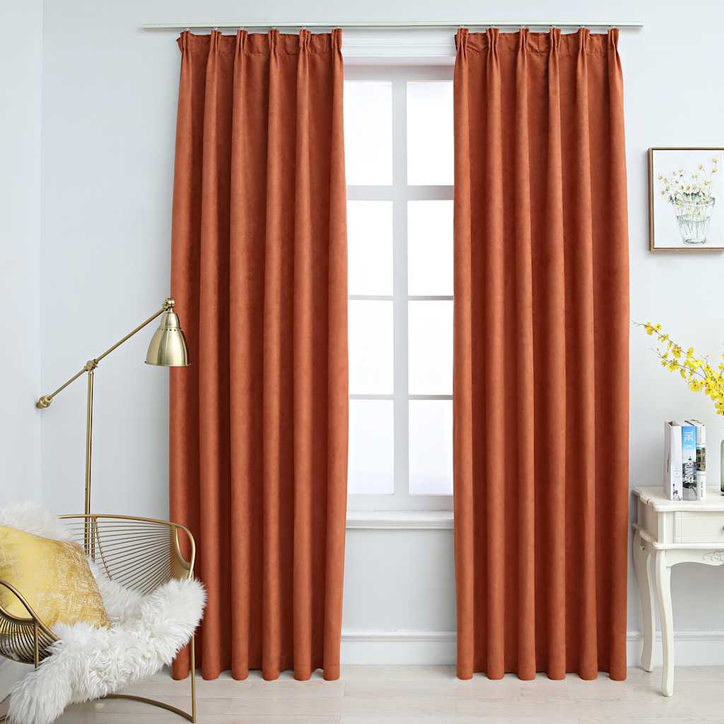 Cortinas blackout com ganchos 2 pcs 140x245 cm antracite