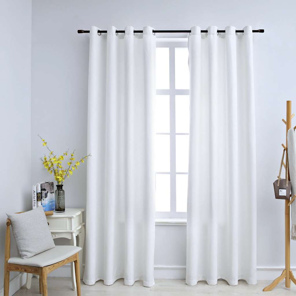 Cortinas blackout c/ argolas em metal 2 pcs 140x245cm antracite
