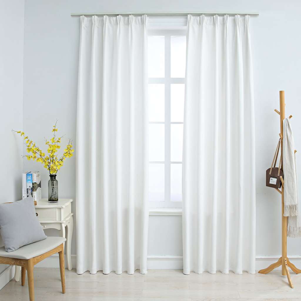 Cortinas blackout com ganchos 2 pcs 140x245 cm antracite