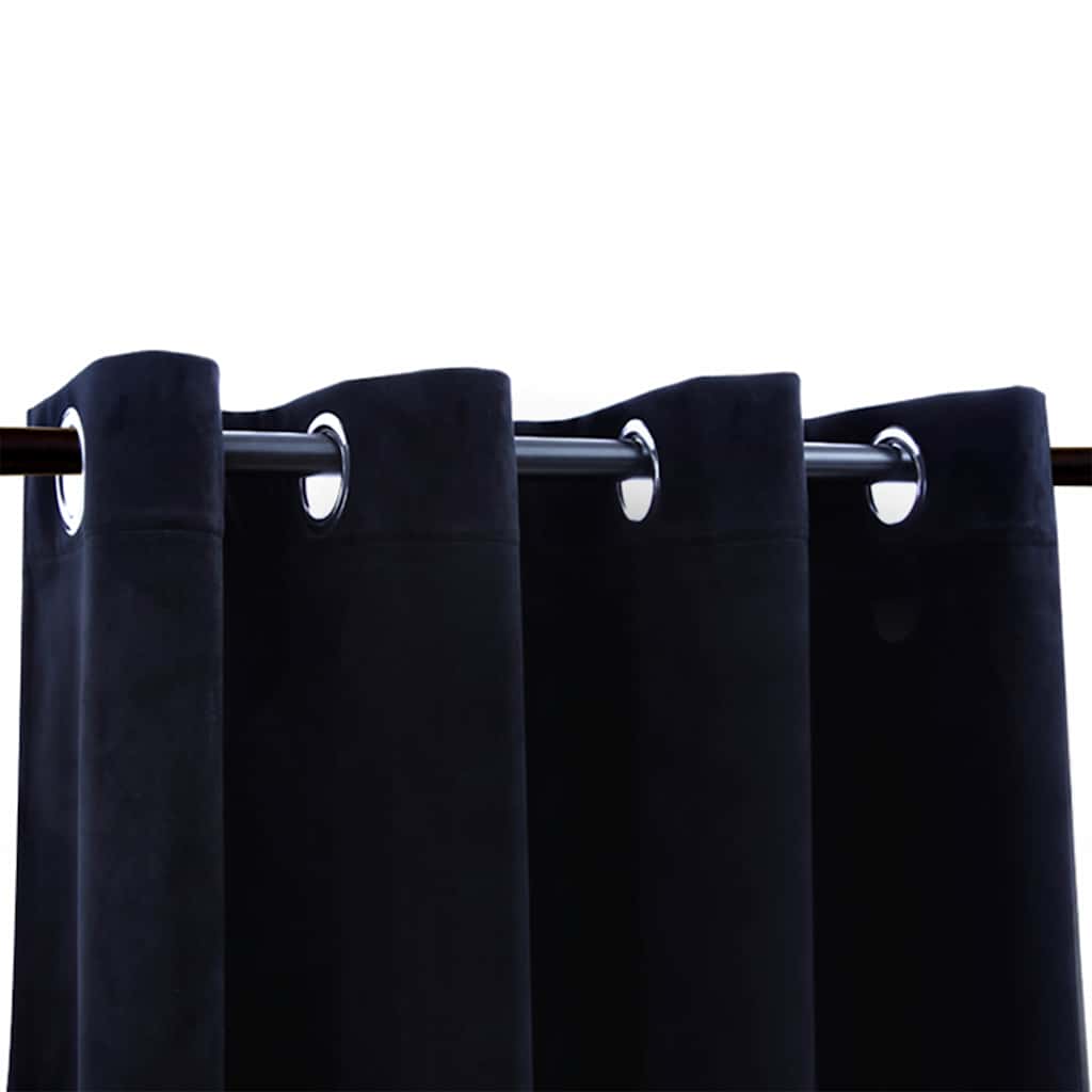 Cortinas blackout com argolas 2 pcs 140x225 cm veludo antracite