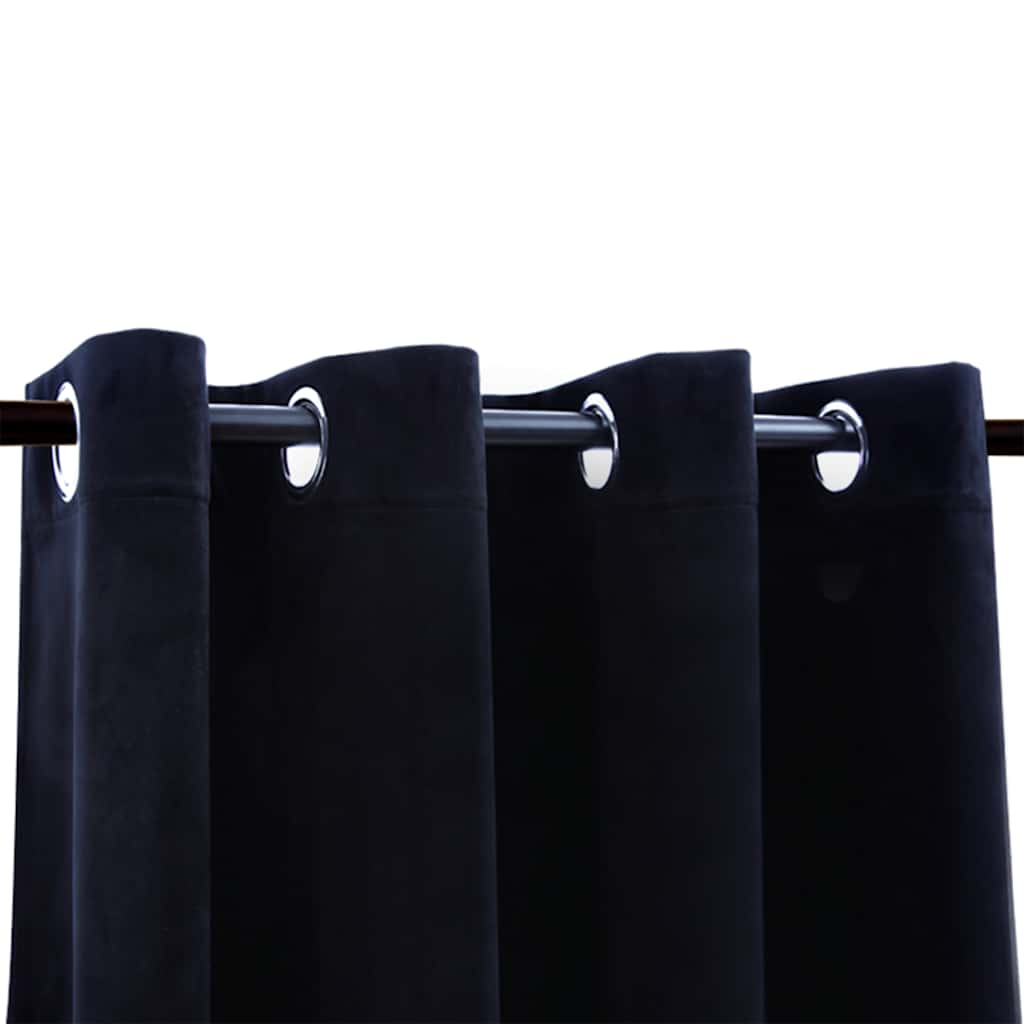 Cortinas blackout com argolas 2 pcs 140x225 cm veludo antracite