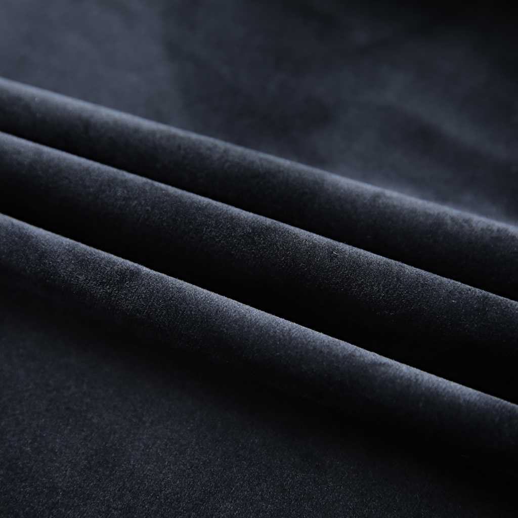 Cortinas blackout com ganchos 2 pcs 140x225 cm veludo antracite