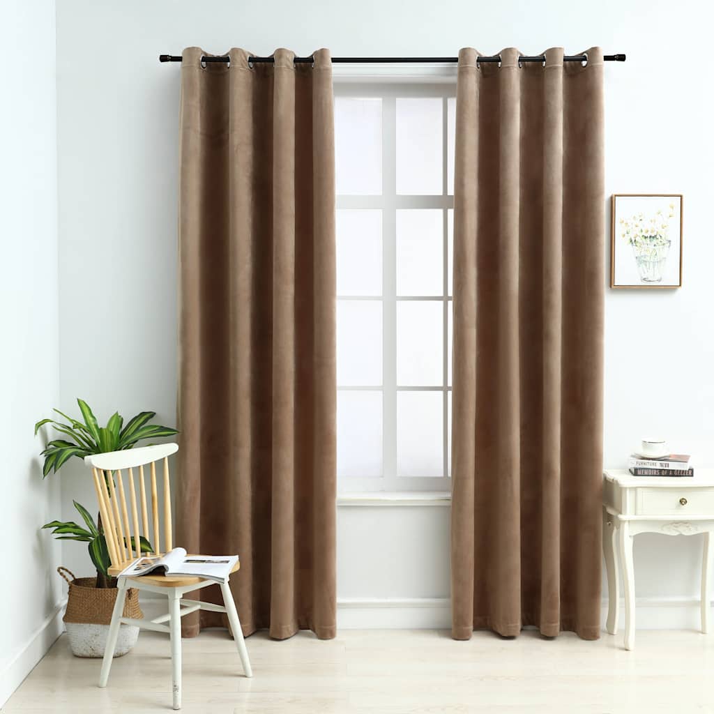 Cortinas blackout com argolas 2 pcs 140x225 cm veludo antracite