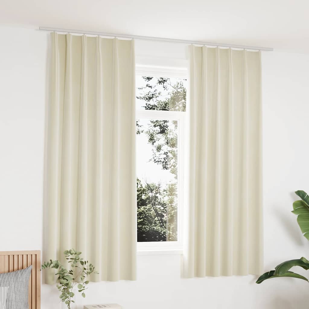 Cortinas blackout com ganchos 2 pcs 140x225 cm veludo antracite