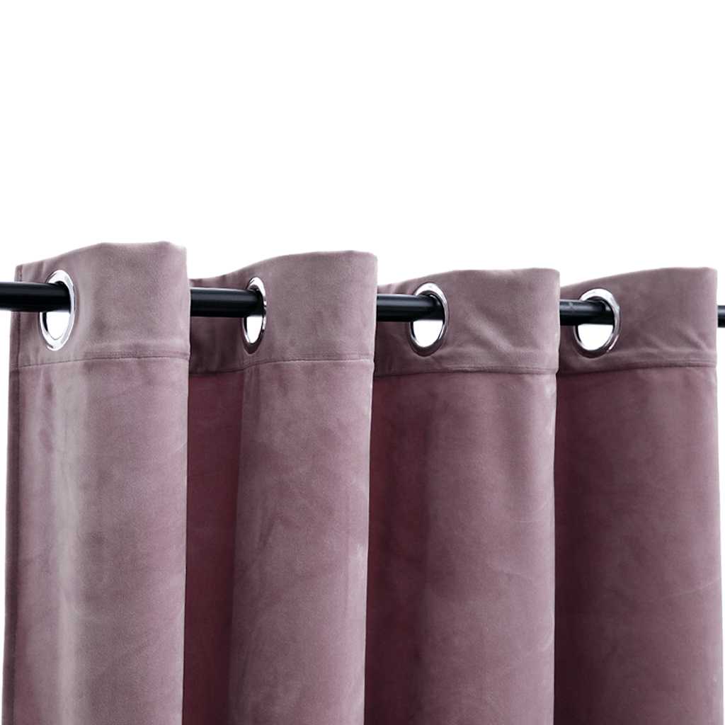 Cortinas blackout com argolas 2 pcs 140x225 cm veludo antracite