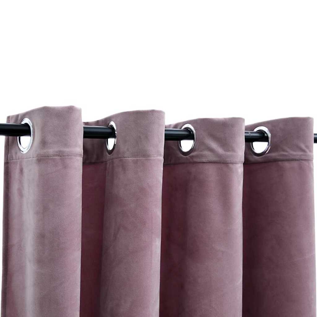 Cortinas blackout com argolas 2 pcs 140x225 cm veludo antracite