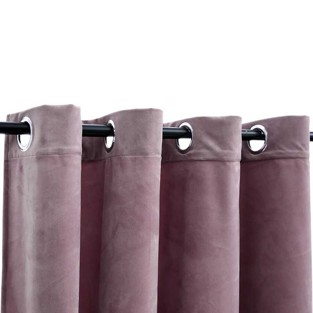 Cortinas blackout com argolas 2 pcs 140x225 cm veludo antracite