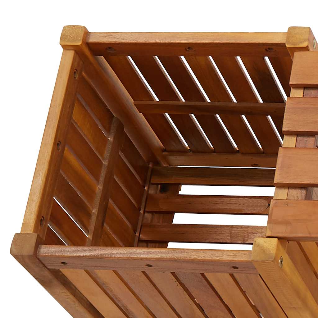 Banco de jardim com 2 vasos 150x30x40 cm madeira acácia maciça