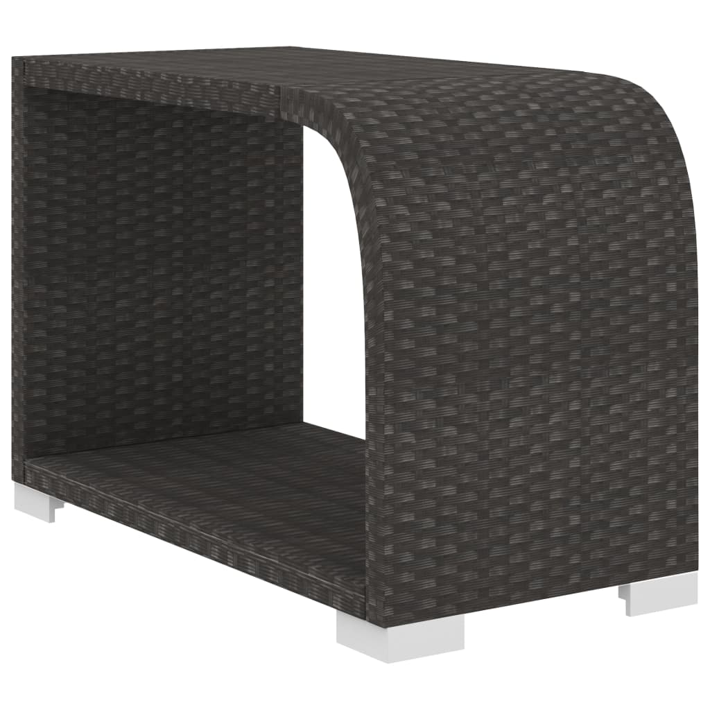 10 pcs conjunto lounge de jardim c/ almofadões vime PE preto