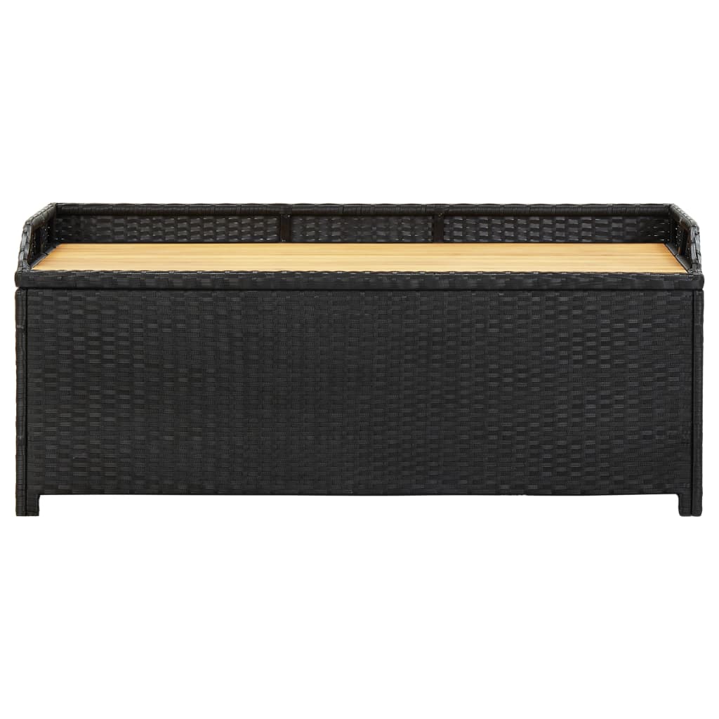 Banco de jardim c/ arrumação 120 cm vime PE preto
