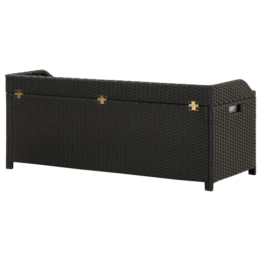 Banco de jardim c/ arrumação 120 cm vime PE preto