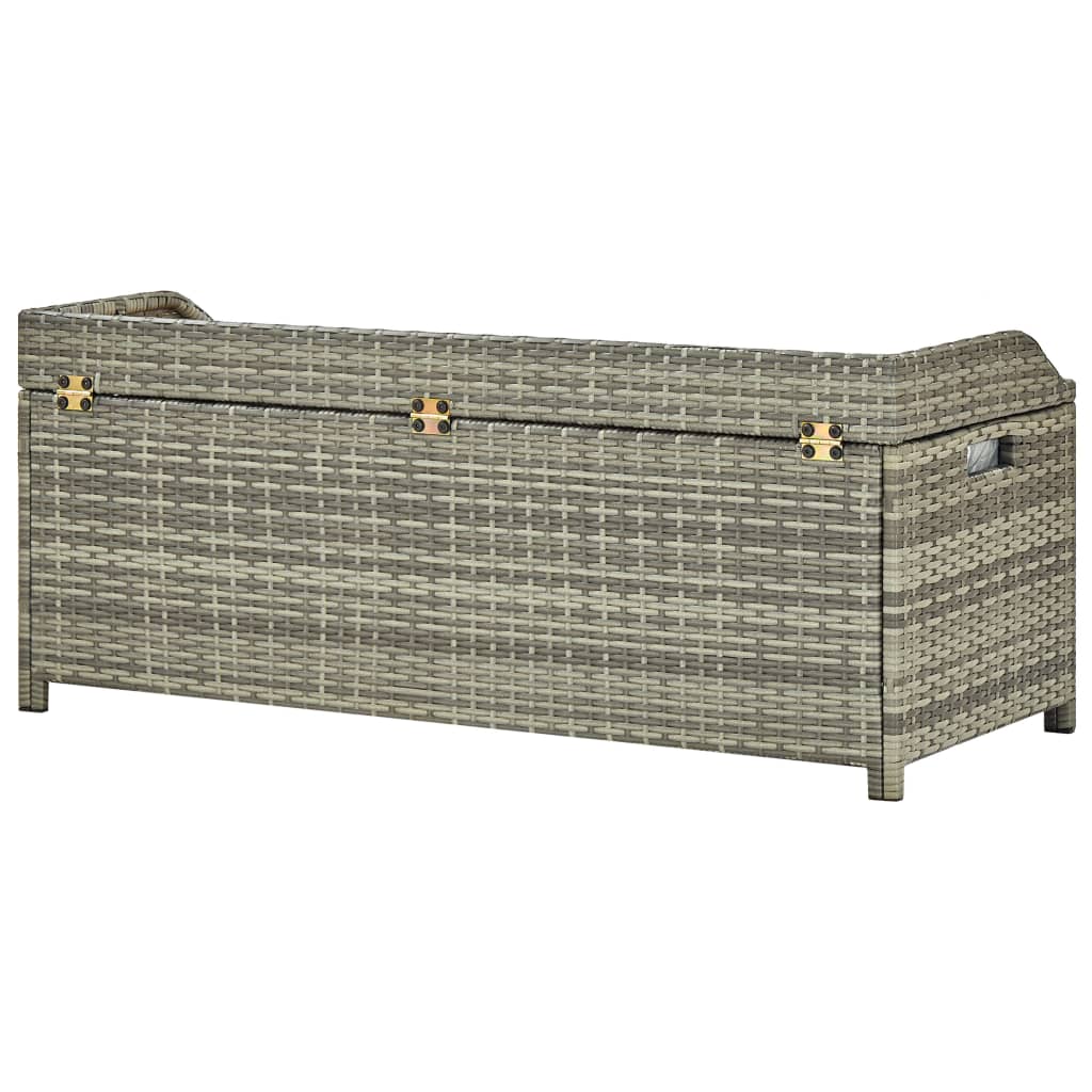 Banco de jardim c/ arrumação 120 cm vime PE cinzento
