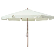 Guarda-sol de exterior com poste em madeira 330 cm branco areia