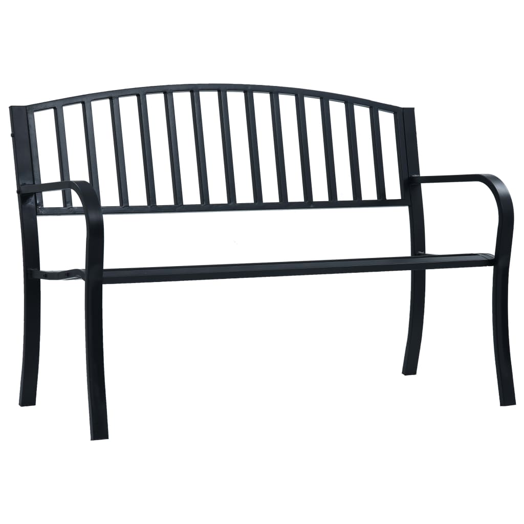 Banco jardim 125 cm aço preto