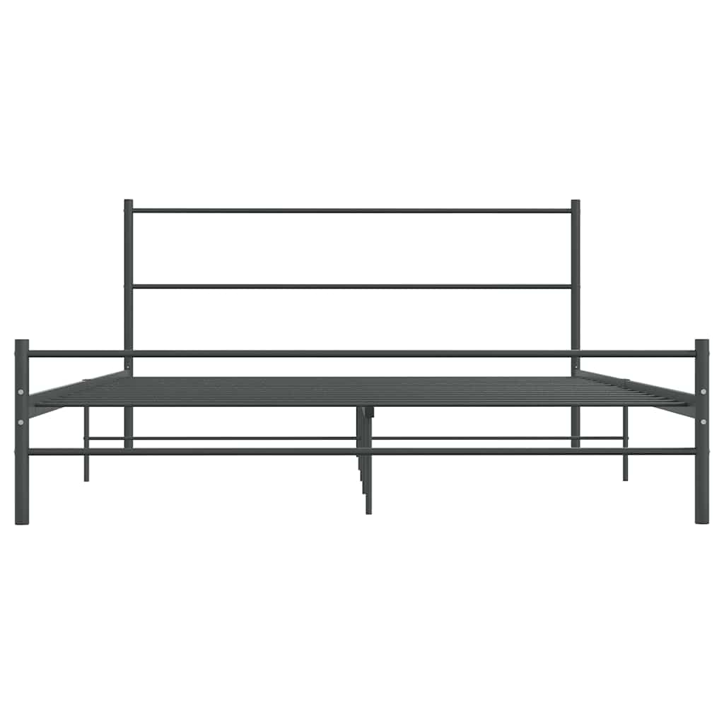 Estrutura de cama sem colchão 140x200 cm metal cinzento