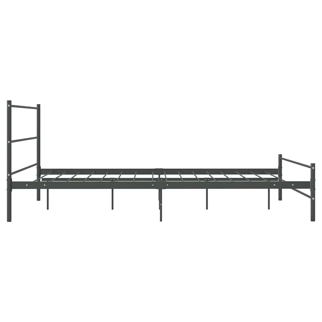 Estrutura de cama sem colchão 140x200 cm metal cinzento