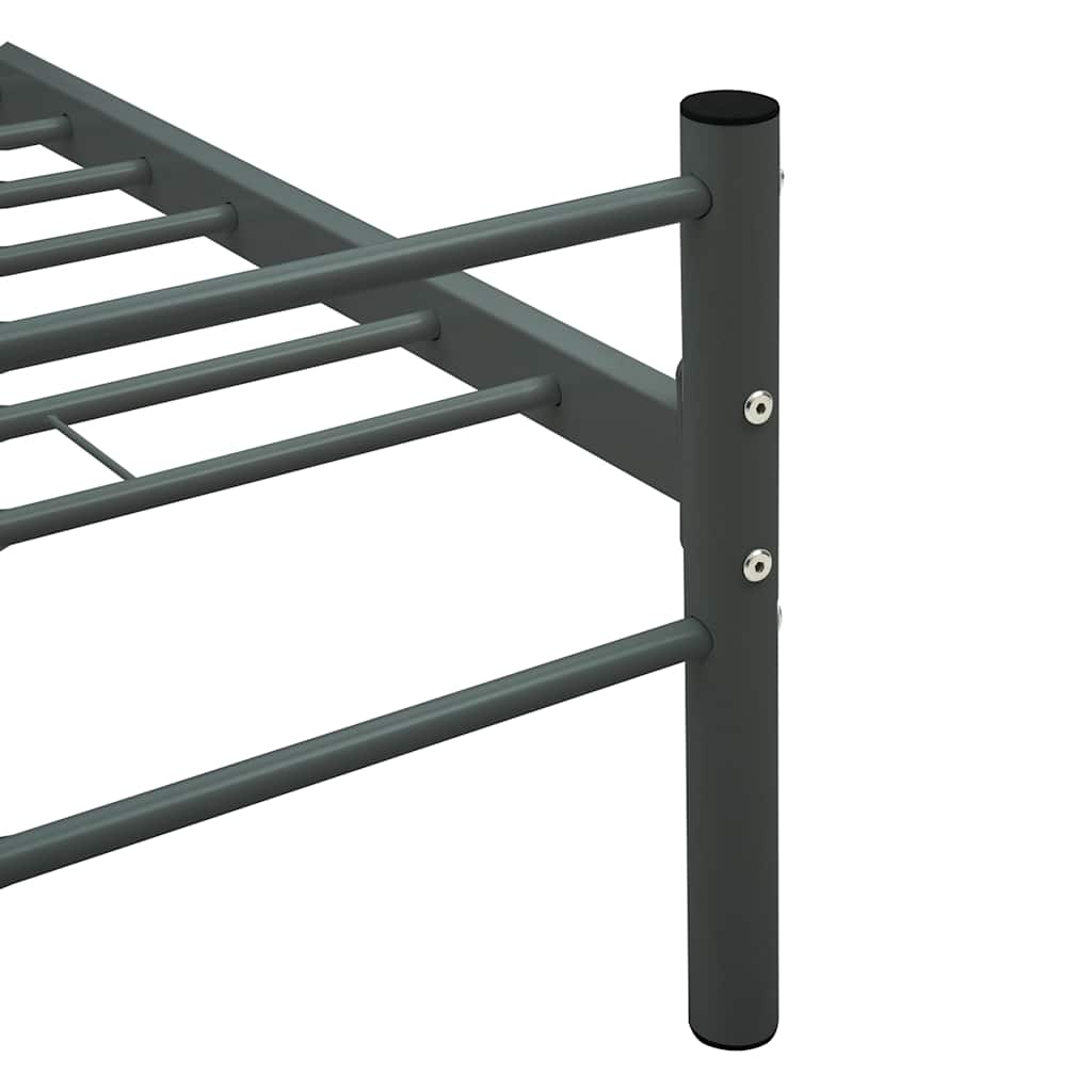 Estrutura de cama sem colchão 140x200 cm metal cinzento