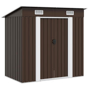 Abrigo de jardim 194x121x181 cm aço castanho