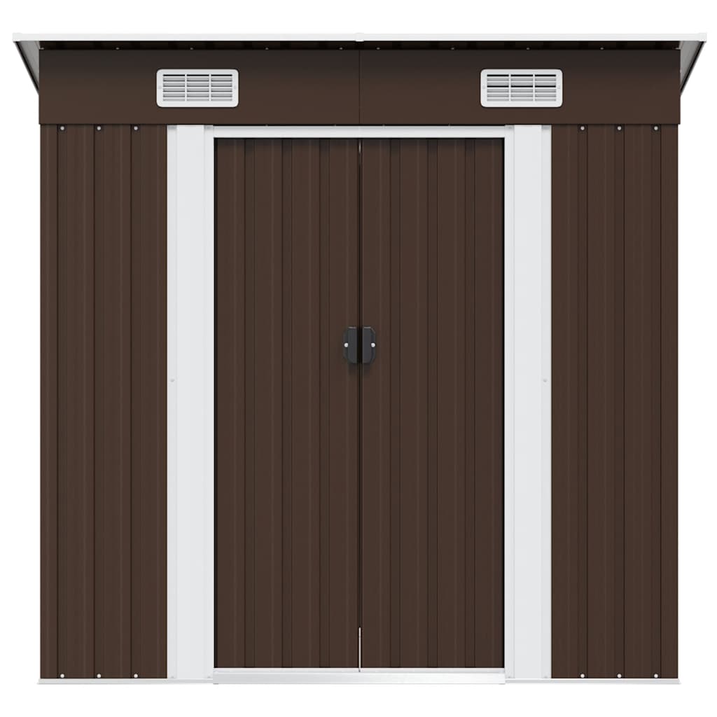 Abrigo de jardim 194x121x181 cm aço castanho