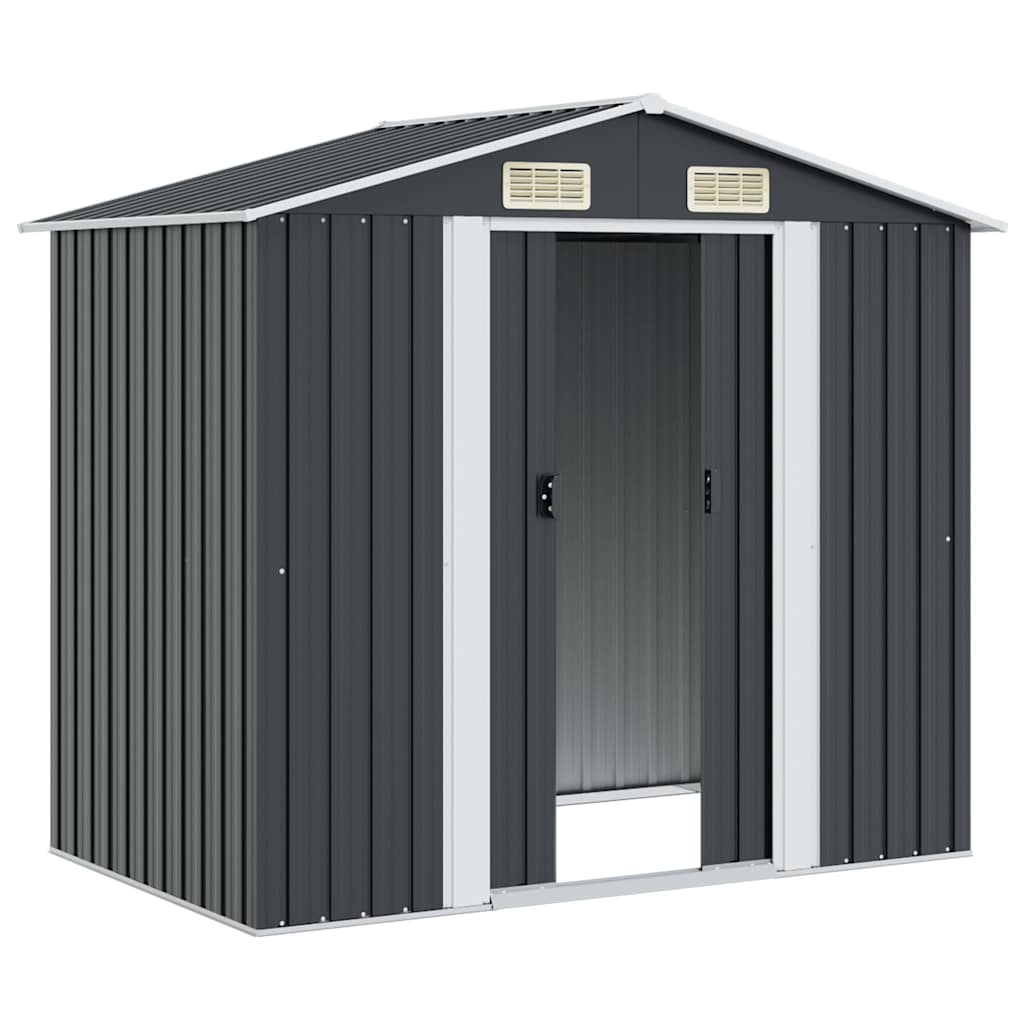 Abrigo de jardim 204x132x186 cm aço antracite