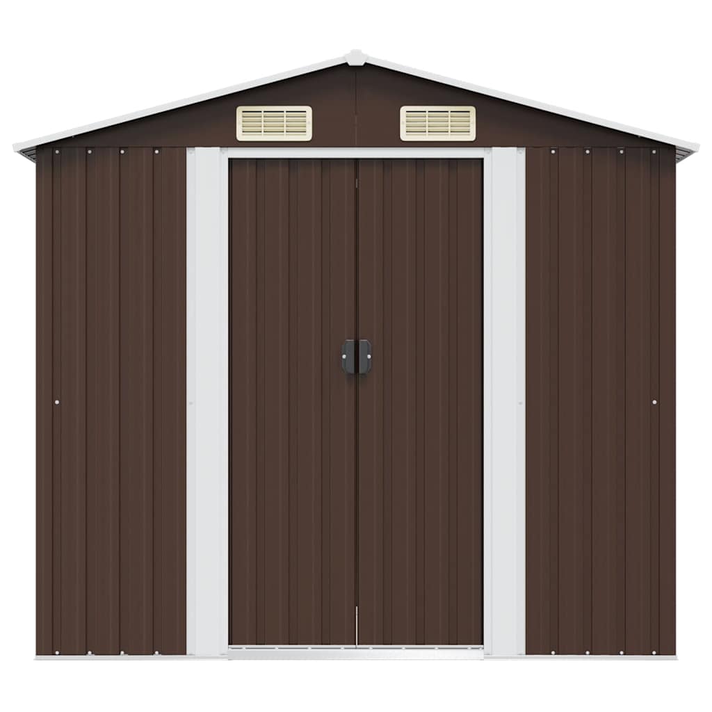 Abrigo de jardim 204x132x186 cm aço castanho