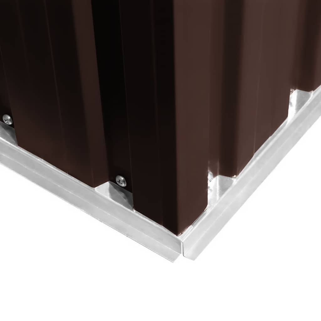 Abrigo de jardim 204x132x186 cm aço castanho